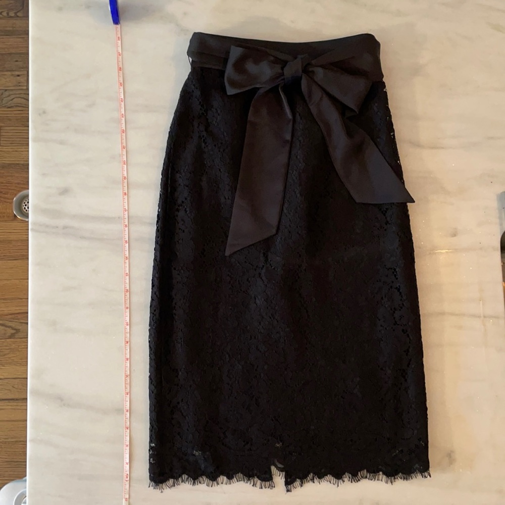 J. Crew Satin Bow Lace Skirt